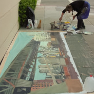 Michelle-Auboiron-Bridges-of-Fame-peinture-live-New-York-San-Francisco-2003--30 thumbnail