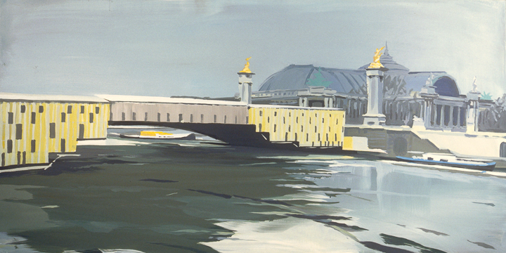 Pont Alexandre III en rénovation et Grand Palais - Acrylique sur toile - Peinture de la série "Les Ponts de Paris" de Michelle AUBOIRON