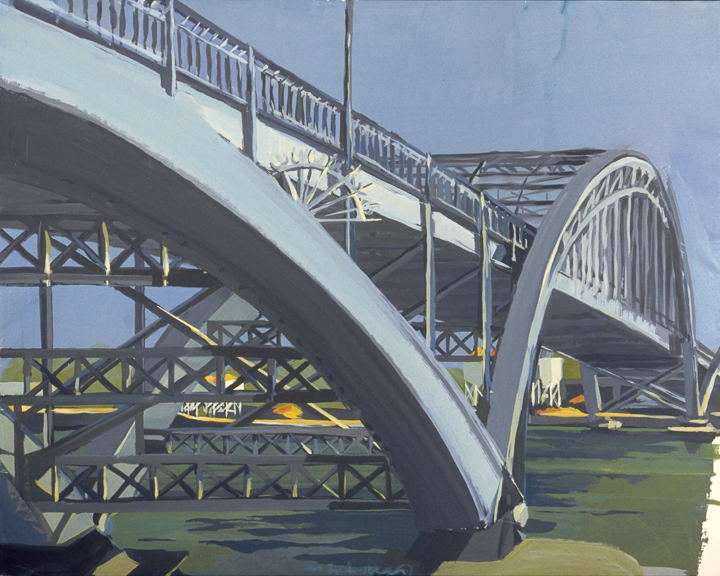 Passerelle Debilly - Acrylique sur toile - Peinture de la série "Les Ponts de Paris" de Michelle AUBOIRON