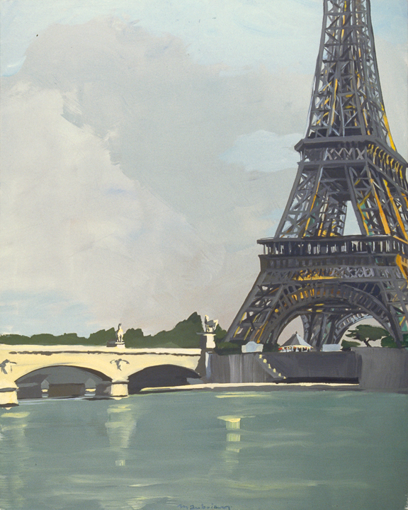 Pont d'Iéna et Tour Eiffel - Acrylique sur toile - Peinture de la série "Les Ponts de Paris" de Michelle AUBOIRON