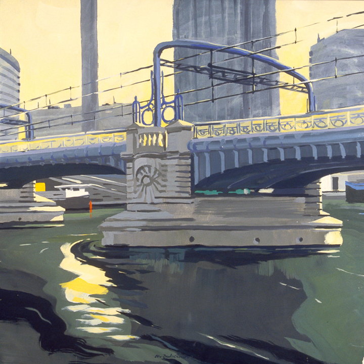 Pont de Passy- RER - Acrylique sur toile - Peinture de la série "Les Ponts de Paris" de Michelle AUBOIRON