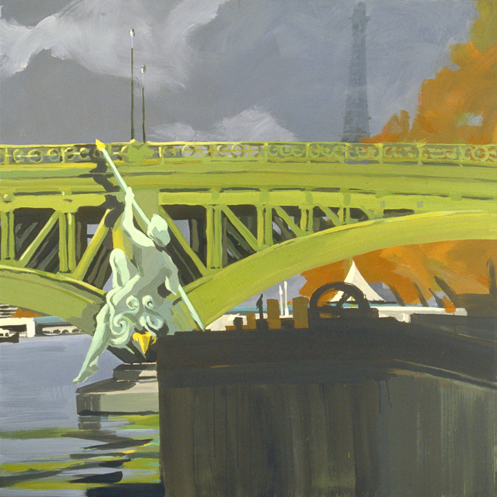 Pont Mirabeau - Détail - Acrylique sur toile - Peinture de la série "Les Ponts de Paris" de Michelle AUBOIRON